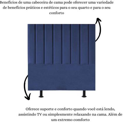 Imagem de Cabeceira de Cama Solteiro Box 100 cm Karla Suede