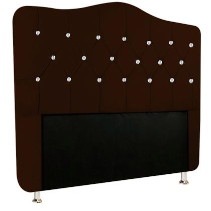 Imagem de Cabeceira de Casal Para Cama Box Estofada Capitone com Strass 140 CM  Atena Nanda Decor