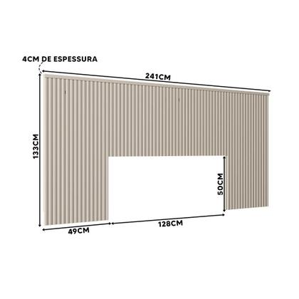 Imagem de Cabeceira De Casal Ripada 241cm Off White Laranjeiras 2.4 Linea Brasil