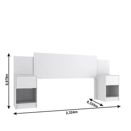 Imagem de Cabeceira de Casal Sublime 2 Gavetas 2 Nichos