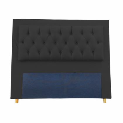 Imagem de Cabeceira Decor Itália Cama Box Solteiro 1,00 M Suede Preto