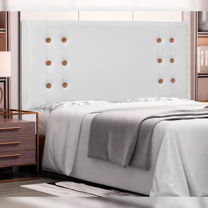 Imagem de Cabeceira Decorativa King Size 1,95M Kors PU Branco G63 - Gran Belo