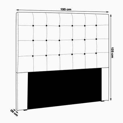 Imagem de Cabeceira Decorativa King Size 1,95M Tropea Veludo Marrom G63 - Gran Belo