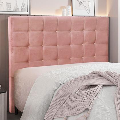 Imagem de Cabeceira Decorativa Queen Size 1,60M Tropea Veludo Rosa G63 - Gran Belo