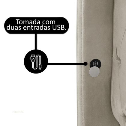 Imagem de Cabeceira e Baú Estofado material sintético Solteiro Grécia