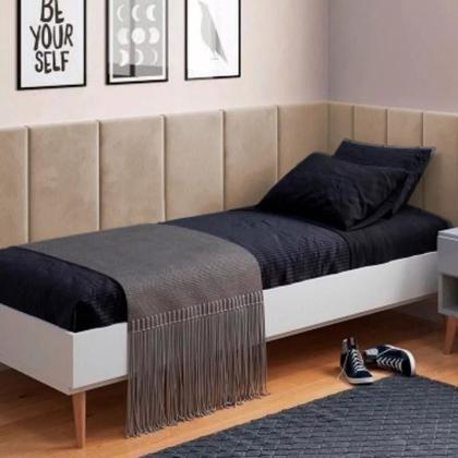 Imagem de Cabeceira em L com Lateral Solteiro Cama Box Cantinho