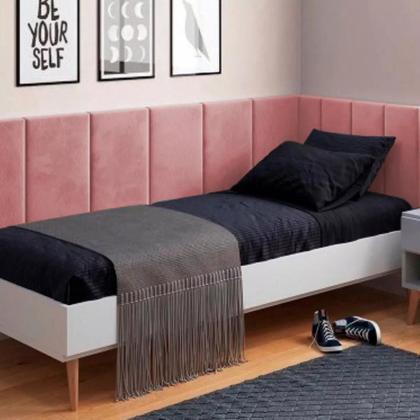 Imagem de Cabeceira em L com Lateral Solteiro Cama Box Cantinho