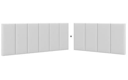 Imagem de Cabeceira em L para Cama Box Solteiro Proteção Lateral Estofada - Branco