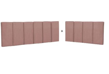Imagem de Cabeceira em L para Cama Box Solteiro Proteção Lateral Estofada - Rose Suede