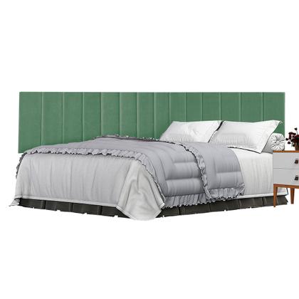 Imagem de Cabeceira em L para quarto casal cama box - proteção estofada lateral suspenso 1,40 metros