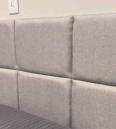 Imagem de Cabeceira em Tecido Linho Premium Modular Estofada para Cama de Solteiro Casal Box Queen King