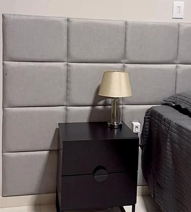Imagem de Cabeceira em Tecido Linho Premium Modular Estofada para Cama de Solteiro Casal Box Queen King