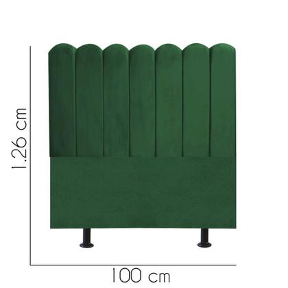 Imagem de Cabeceira Estofada Alanis 100CM Solteiro Suede Verde - D A DECOR