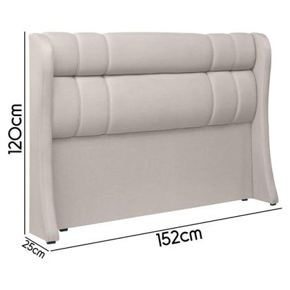 Imagem de Cabeceira Estofada Athenas 152cm para Cama Box Casal Linho