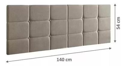 Imagem de Cabeceira Estofada Bia 1.40 Cama Box Casal - Bege Suede