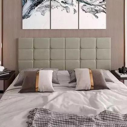 Imagem de Cabeceira Estofada Bia 1.40 Cama Box Casal Bege Suede