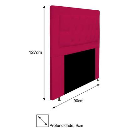 Imagem de Cabeceira Estofada Bianca 90cm para Cama Solteiro Capitonê Suede Pink - Damaffê Móveis