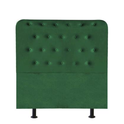 Imagem de Cabeceira Estofada Brenda Capitonê 100 cm Solteiro Quarto para Cama Box Suede Verde - Damaffê Móveis