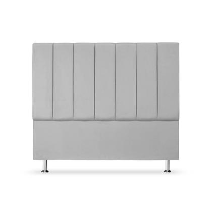 Imagem de Cabeceira Estofada Cama Box Casal 140 cm Carla Premium  - Veludo Cinza