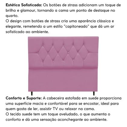 Imagem de Cabeceira Estofada Cama Box Casal 140 cm Suede Nina