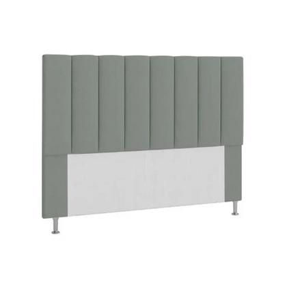 Imagem de Cabeceira Estofada Cama Box Casal 1,40m Carla Suede Cinza