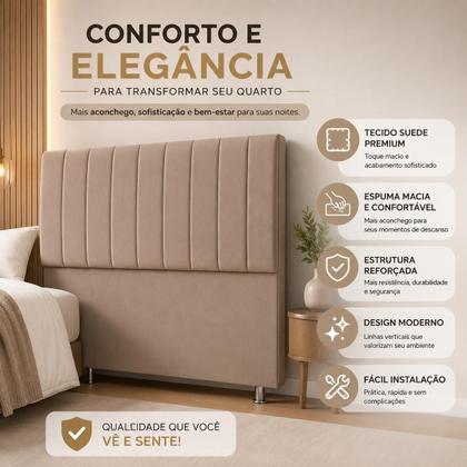 Imagem de Cabeceira Estofada Cama Box Casal Carla 140cm
