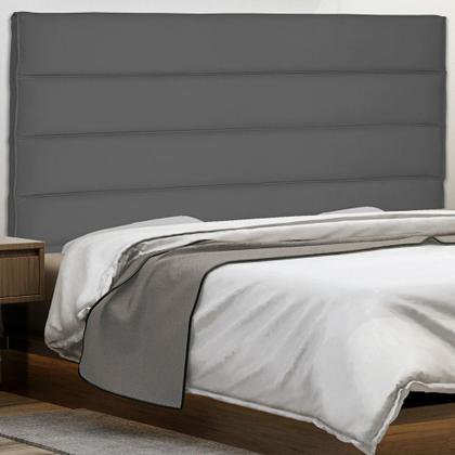Imagem de Cabeceira Estofada Cama Box Casal King Size La Italian 195cm Suede Cinza - Desk Design