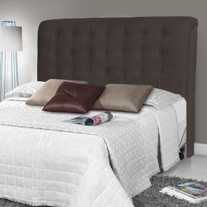 Imagem de Cabeceira Estofada Cama Box Casal Queen Louise 160cm Suede Marrom - Desk Design