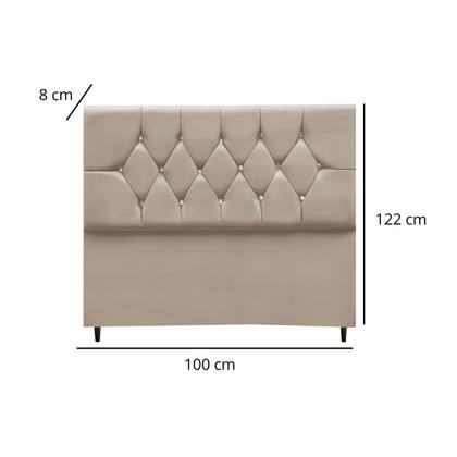 Imagem de Cabeceira Estofada Cama Box Solteirão 100 cm Suede Ayla