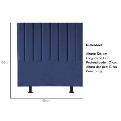 Imagem de Cabeceira Estofada Cama Box Solteiro 90 cm Carolina Suede E Frame
