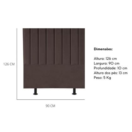 Imagem de Cabeceira Estofada Cama Box Solteiro 90 cm Carolina Suede E Frame