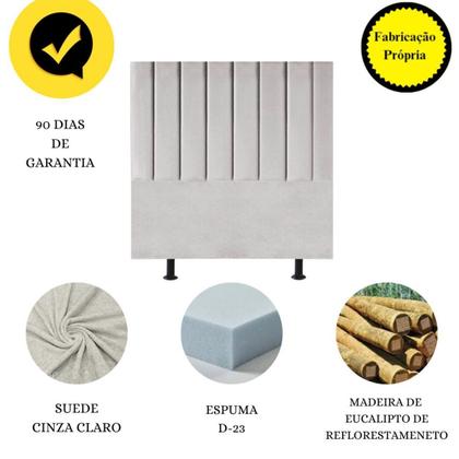 Imagem de Cabeceira Estofada Cama Box Solteiro 90 cm Carolina Suede E Frame