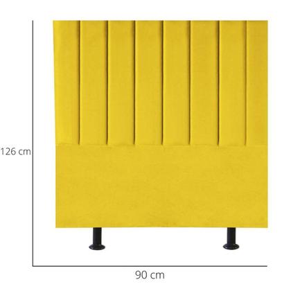 Imagem de Cabeceira Estofada Cama Box Solteiro 90 cm Maya Suede E Frame