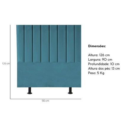 Imagem de Cabeceira Estofada Cama Box Solteiro 90 cm Maya Suede E Frame