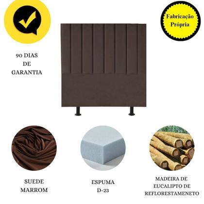 Imagem de Cabeceira Estofada Cama Box Solteiro 90 cm Maya Suede E Frame