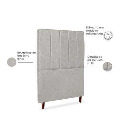 Imagem de Cabeceira Estofada Cama Box Solteiro Carla 110cm Linho
