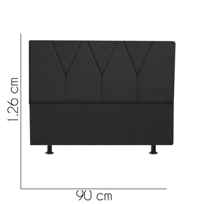 Imagem de Cabeceira Estofada Cama Box Solteiro Jade 90cm Suede