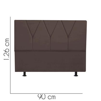 Imagem de Cabeceira Estofada Cama Box Solteiro Jade 90cm Suede