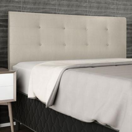 Imagem de Cabeceira Estofada Cama King 195 cm Helena Suede Bege