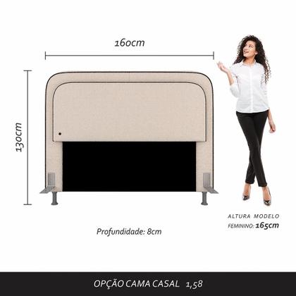 Imagem de Cabeceira Estofada Cama Queen Lille Com Led Bouclé Off White - M.a