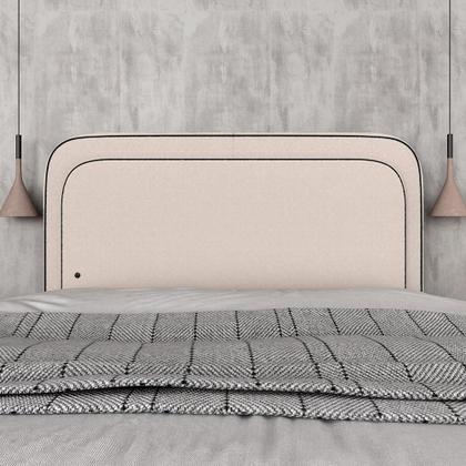 Imagem de Cabeceira Estofada Cama Queen Lille Com Led Bouclé Off White - M.a