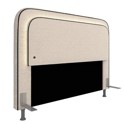 Imagem de Cabeceira Estofada Cama Queen Lille Com Led Bouclé Off White - M.a