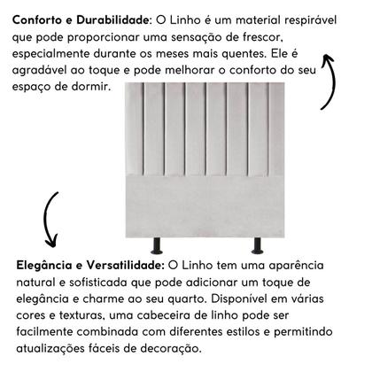 Imagem de Cabeceira Estofada Cama Solteiro 100 cm Sara Linho E Frame