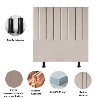 Imagem de Cabeceira Estofada Cama Solteiro 100 cm Sara material sintético E Frame