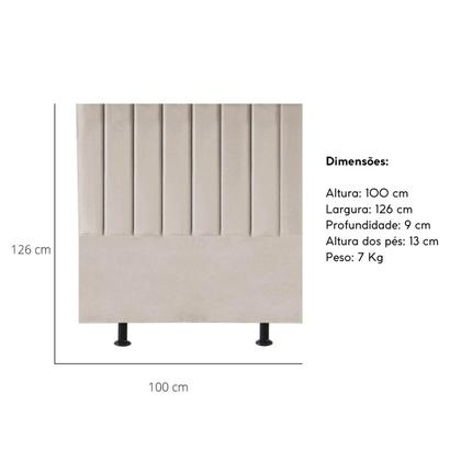 Imagem de Cabeceira Estofada Cama Solteiro 100 cm Sara material sintético E Frame