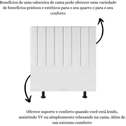 Imagem de Cabeceira Estofada Cama Solteiro 90 cm Sophia Carla Suede