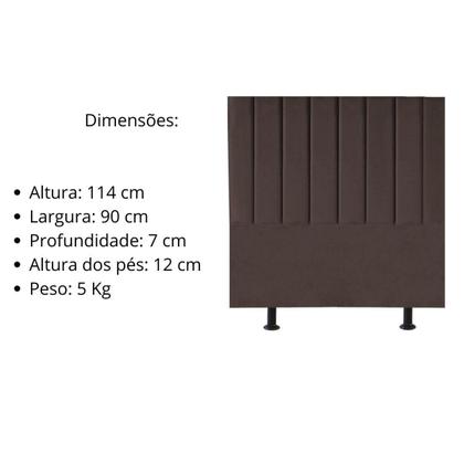 Imagem de Cabeceira Estofada Cama Solteiro 90 cm Sophia Carla Suede