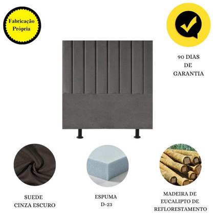Imagem de Cabeceira Estofada Cama Solteiro 90 cm Sophia Carla Suede