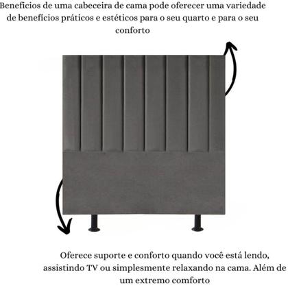 Imagem de Cabeceira Estofada Cama Solteiro 90 cm Sophia Carla Suede
