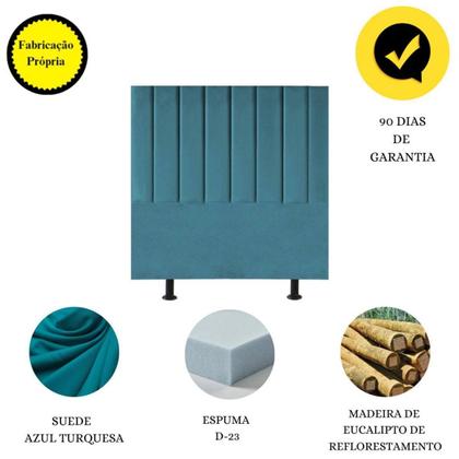 Imagem de Cabeceira Estofada Cama Solteiro 90 cm Sophia Carla Suede